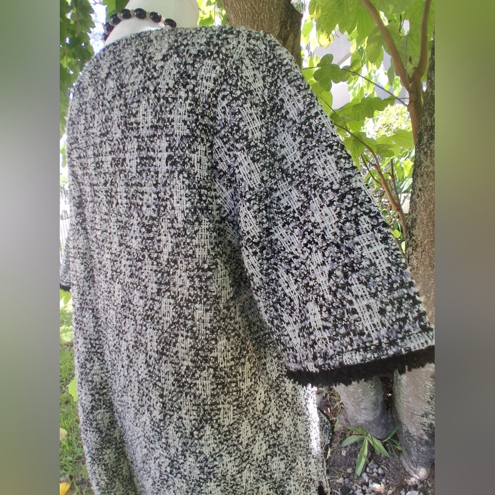 🔥Isaac Mizrahi Black White Tweed Midi Dress Size Large EUC & FREE GIFT - Picture 15 of 15